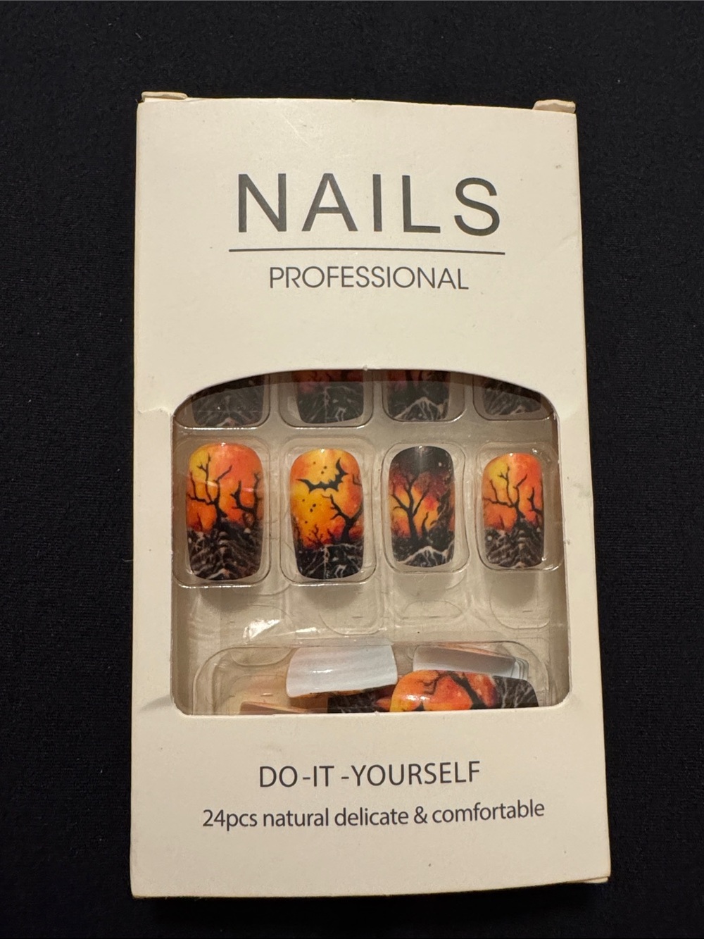 Halloween Orange Black Gradient Press-On Nail Set NWT